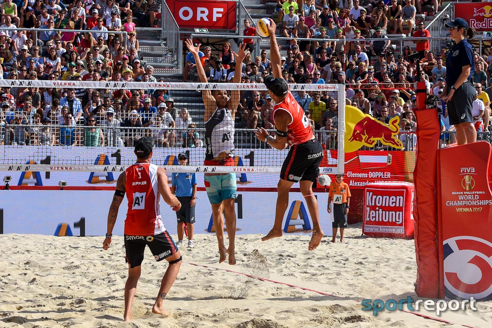 Beachvolleyball WM, Stefanie Schwaiger, Katharina Schützenhöfer, Clemens Doppler, Alex Horst, FIVB - Foto © Sportreport