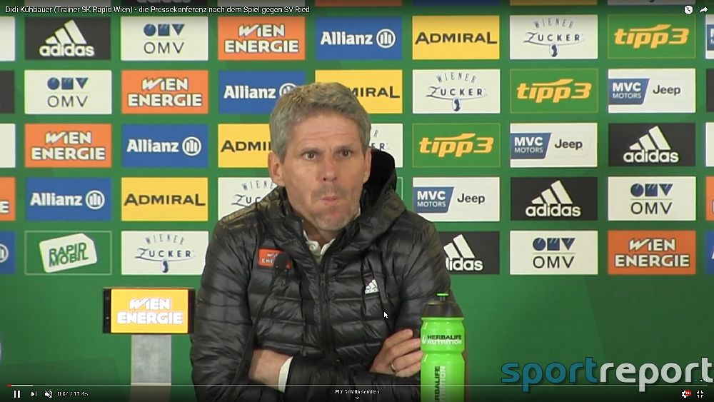 Video: Didi Kühbauer (Trainer SK Rapid Wien) - die Pressekonferenz nach dem Spiel gegen SV Ried