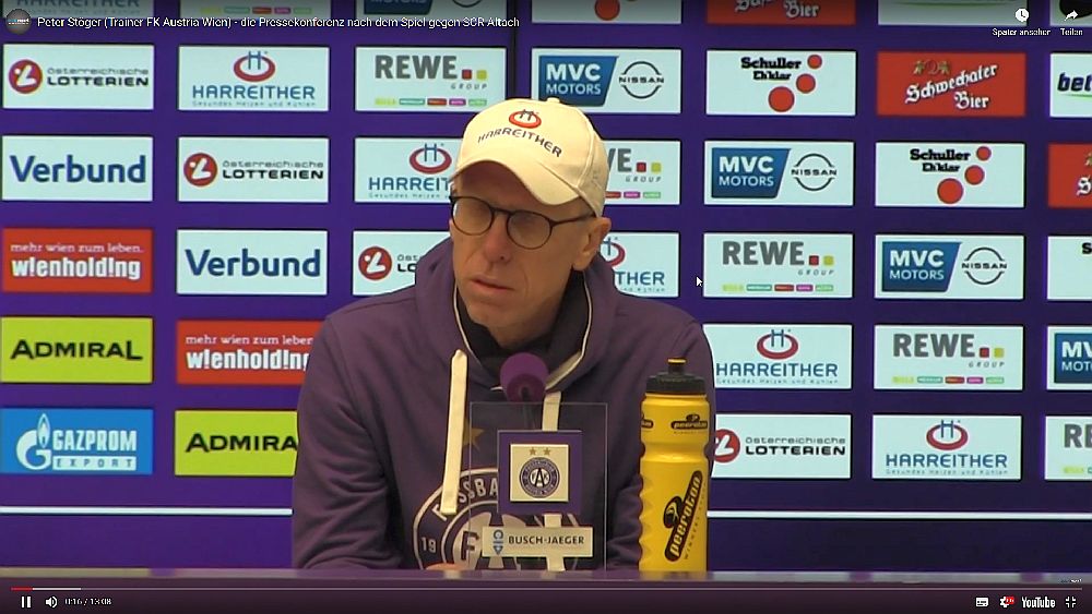 Video: Peter Stöger (Trainer FK Austria Wien) - die Pressekonferenz nach dem Spiel gegen SCR Altach