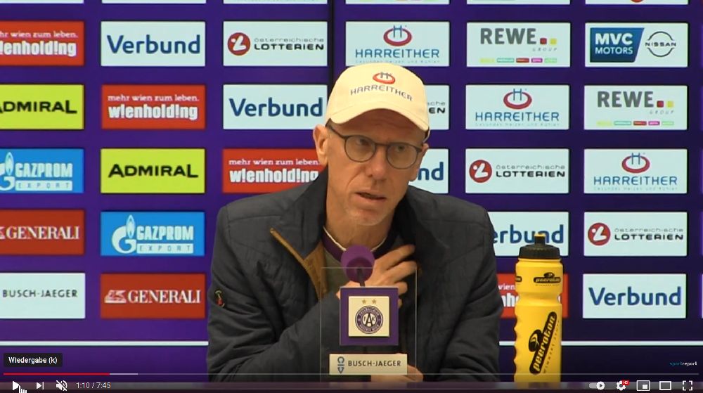 Video: Peter Stöger (Trainer FK Austria Wien) - die Pressekonferenz nach dem Spiel gegen SKN St Pölten