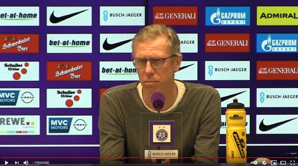 Video: Peter Stöger (Trainer FK Austria Wien) - die Pressekonferenz nach dem Spiel gegen TSV Hartberg