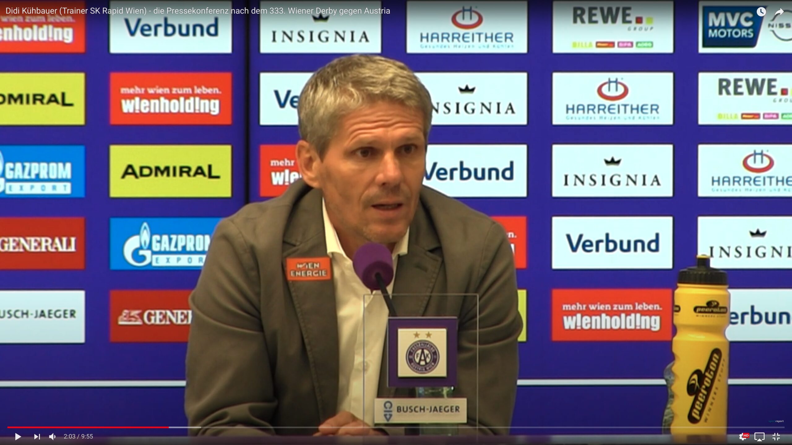 Video: Didi Kühbauer (Trainer SK Rapid Wien) - die Pressekonferenz nach dem Spiel gegen FK Austria Wien