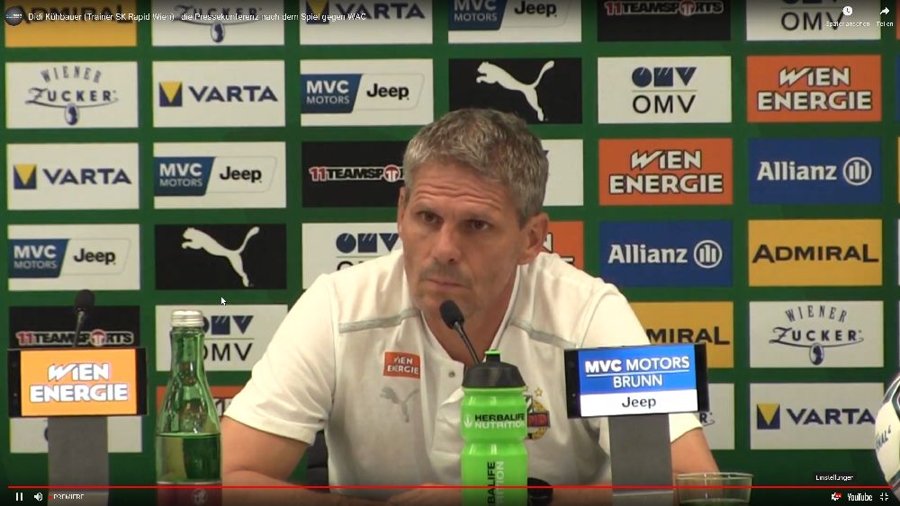 Video: Didi Kühbauer (Trainer SK Rapid Wien) - die Pressekonferenz nach dem Spiel gegen WAC