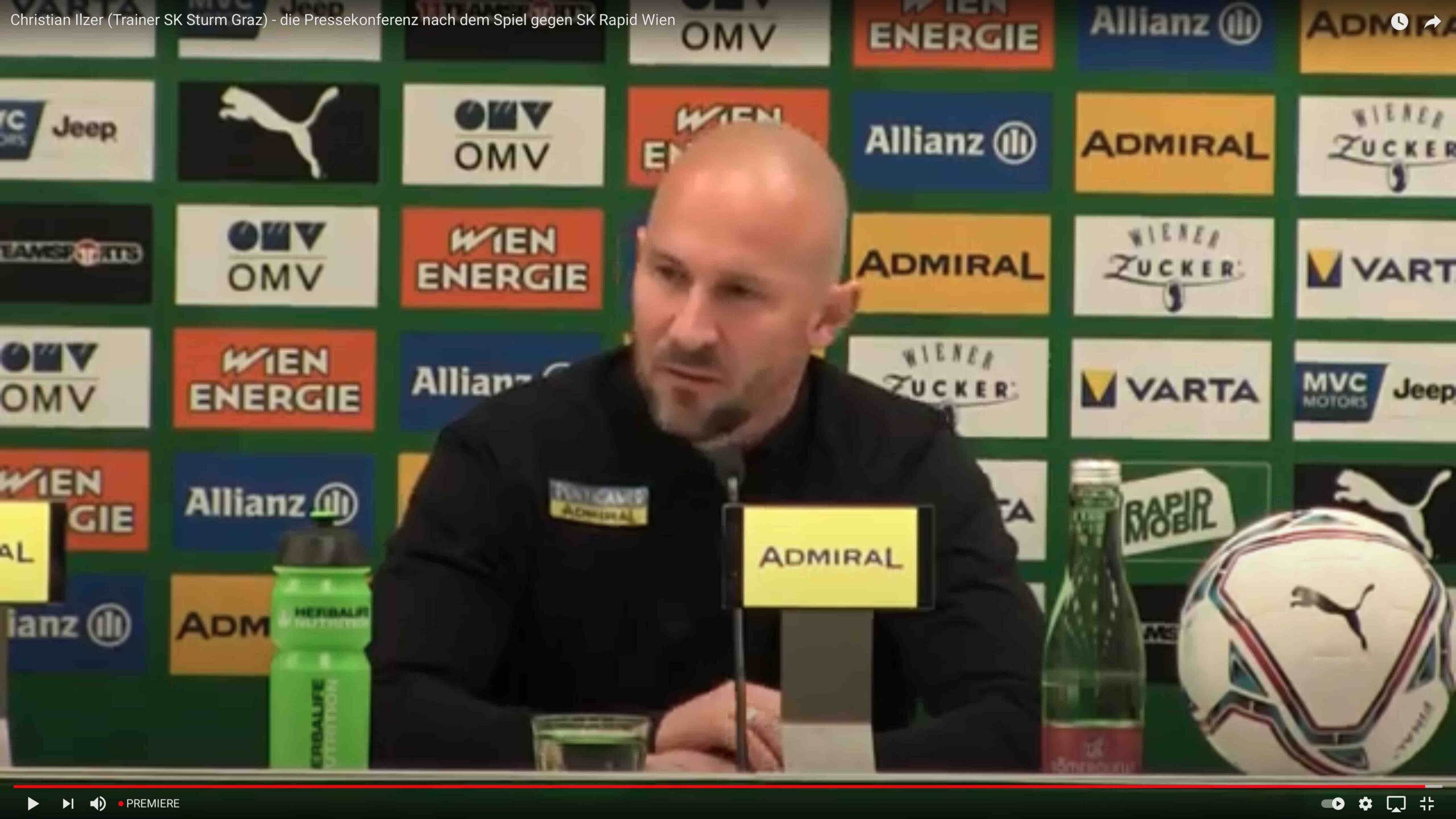 Video: Christian Ilzer (Trainer SK Sturm Graz) - die Pressekonferenz nach dem Spiel gegen SK Rapid Wien