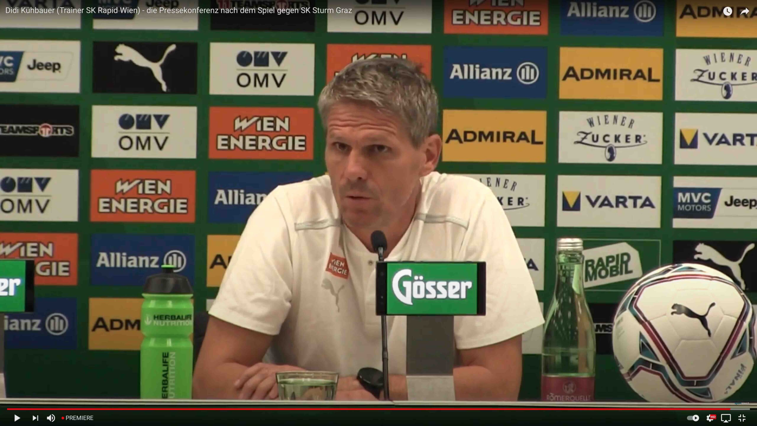 Video: Didi Kühbauer (Trainer SK Rapid Wien) - die Pressekonferenz nach dem Spiel gegen SK Sturm Graz