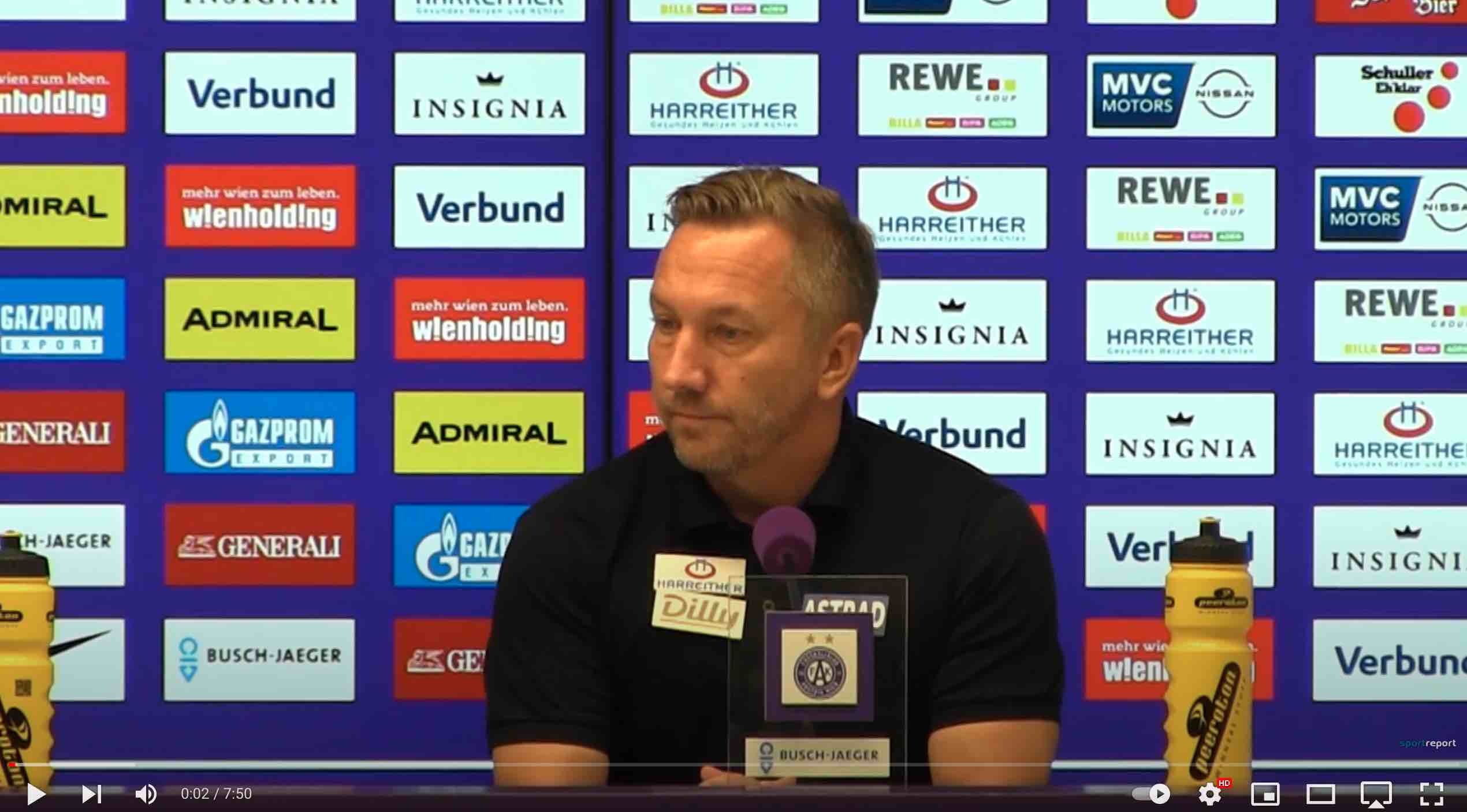 Video: Manfred Schmid (Trainer FK Austria Wien) - die Pressekonferenz nach dem Spiel gegen FC Flyeralarm Admira