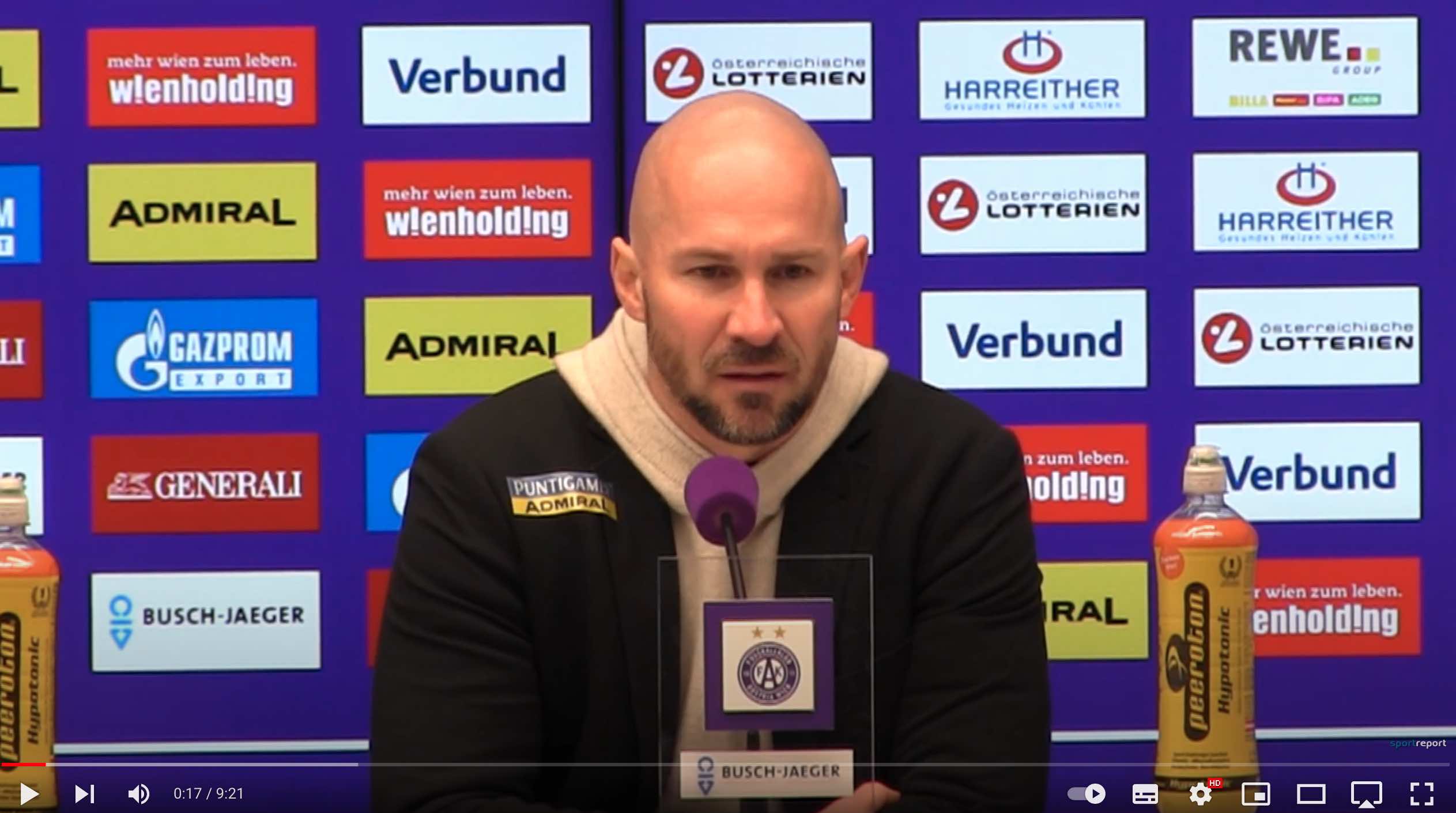 Video: Christian Ilzer  (Trainer SK Sturm Graz) - die Pressekonferenz nach dem Spiel gegen FK Austria Wien