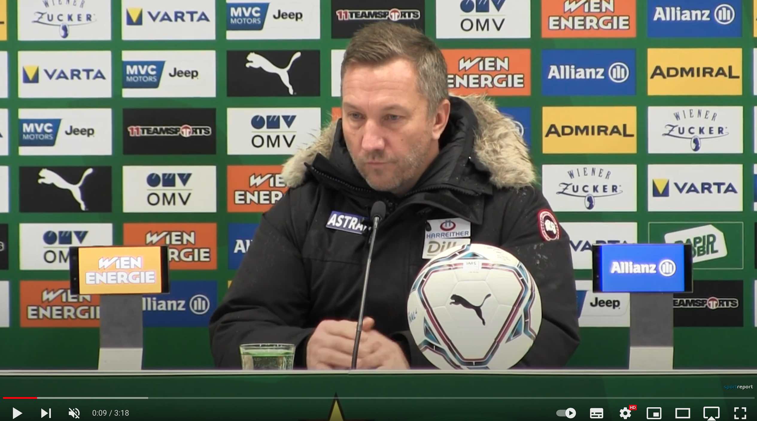 Video: Manfred Schmid (Trainer FK Austria Wien) - die Pressekonferenz nach dem Spiel gegen SK Rapid Wien