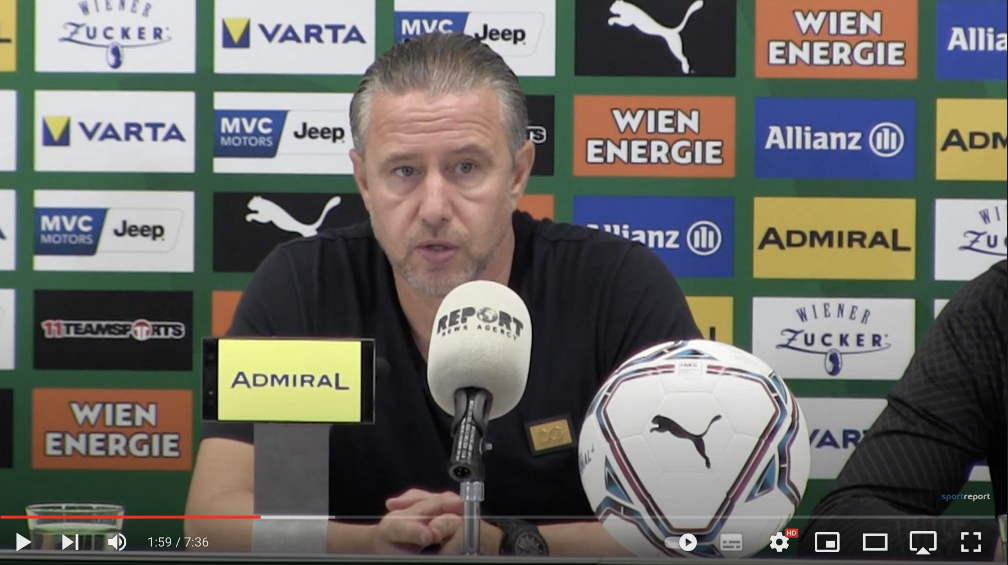 Video: Laurentiu Reghecampf (Trainer Neftchi Baku) - die Pressekonferenz nach dem Spiel gegen SK Rapid Wien