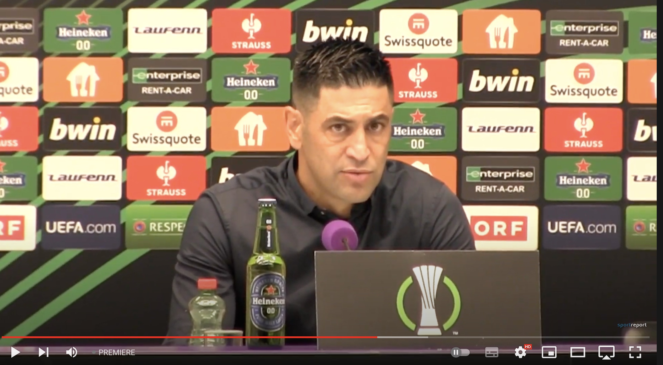 Video: Elyaniv Barda (Trainer Hapoel Be’er Sheva, Hapoel Beer Sheva) - die Pressekonferenz nach dem Spiel gegen FK Austria Wien