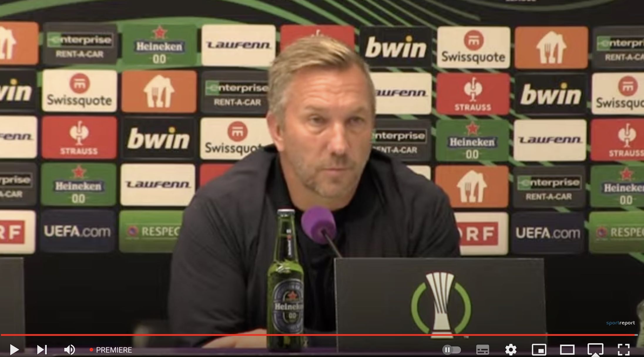 Video: Manfred Schmid (Trainer FK Austria Wien) - die Pressekonferenz nach dem Spiel gegen Hapoel Be’er Sheva, Hapoel Beer Sheva