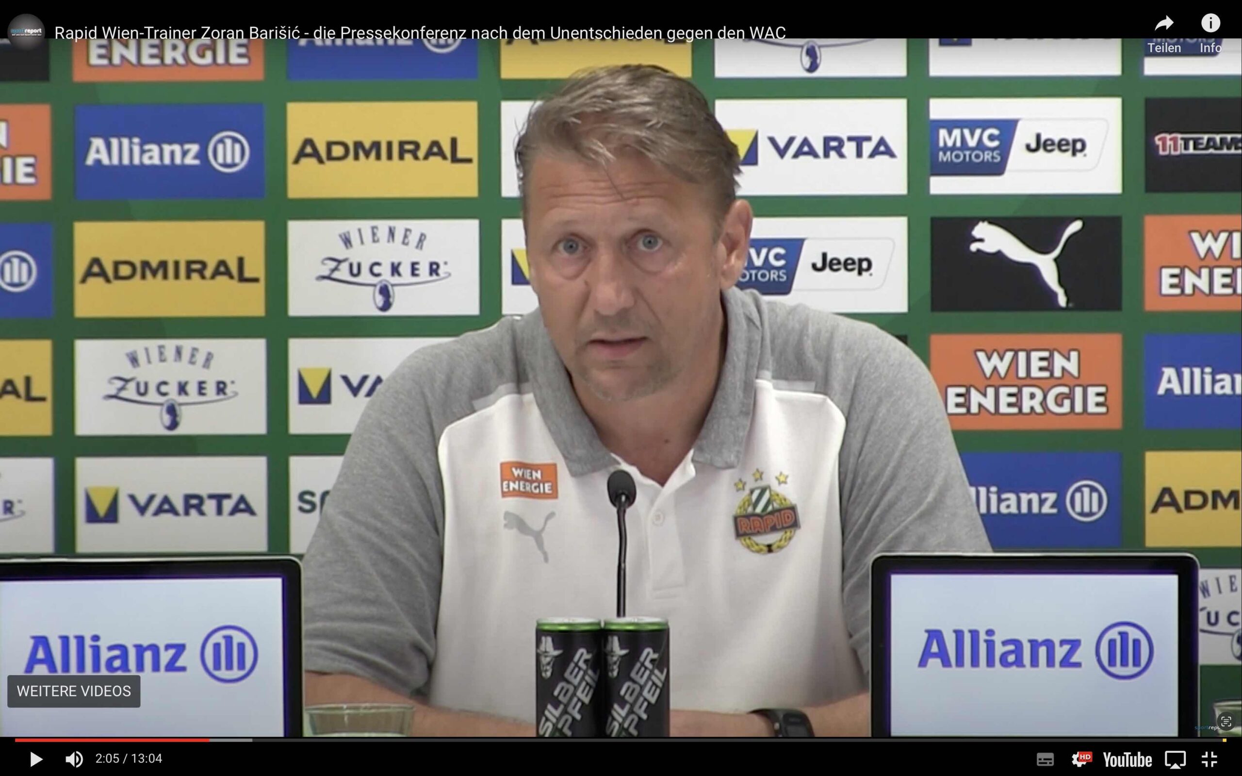 Video: Zoran Barišić (Trainer SK Rapid Wien) - die Pressekonferenz nach dem Spiel gegen WAC