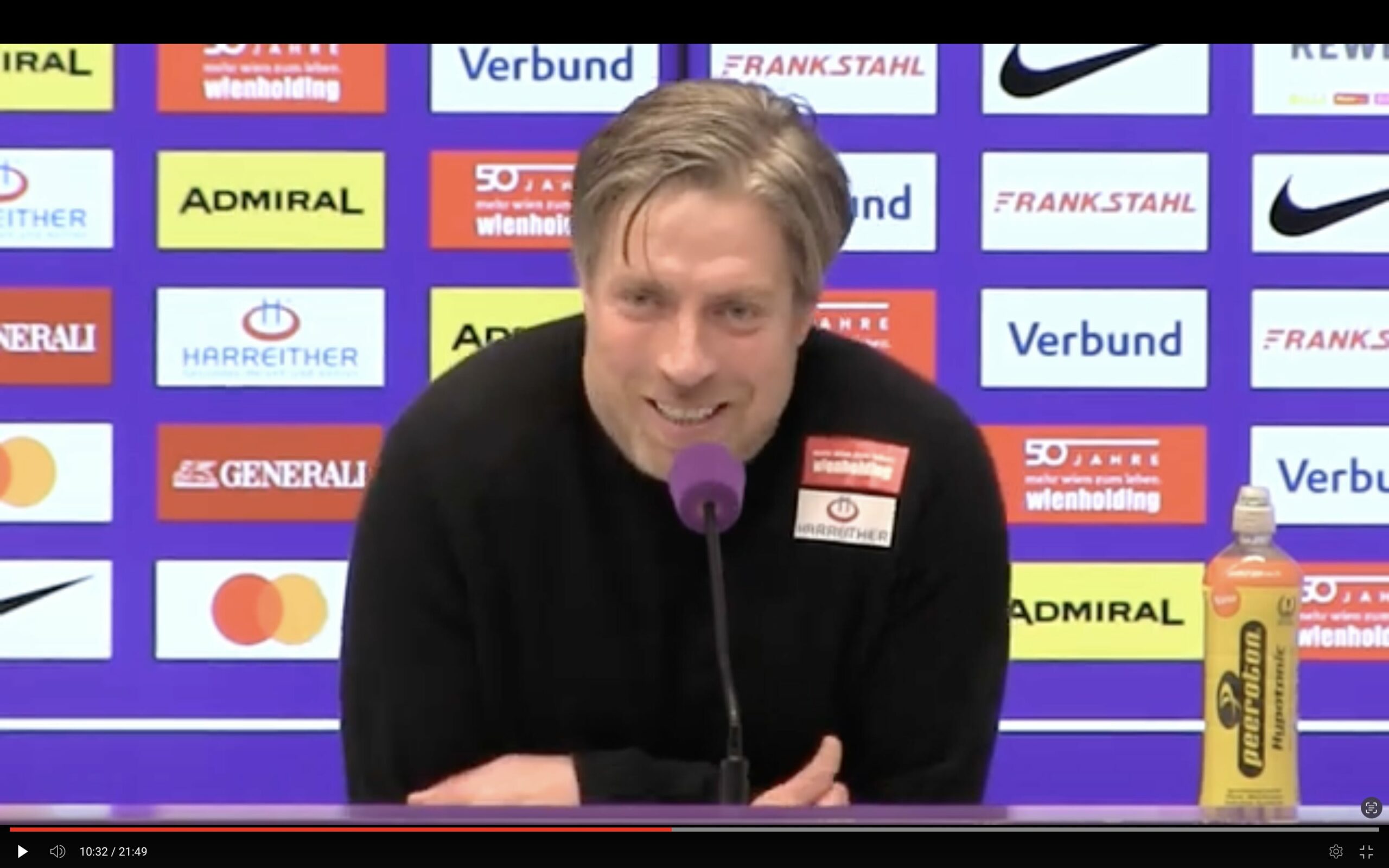 Video: Michael Wimmer (Trainer FK Austria Wien) - die Pressekonferenz nach dem Spiel gegen SCR Altach