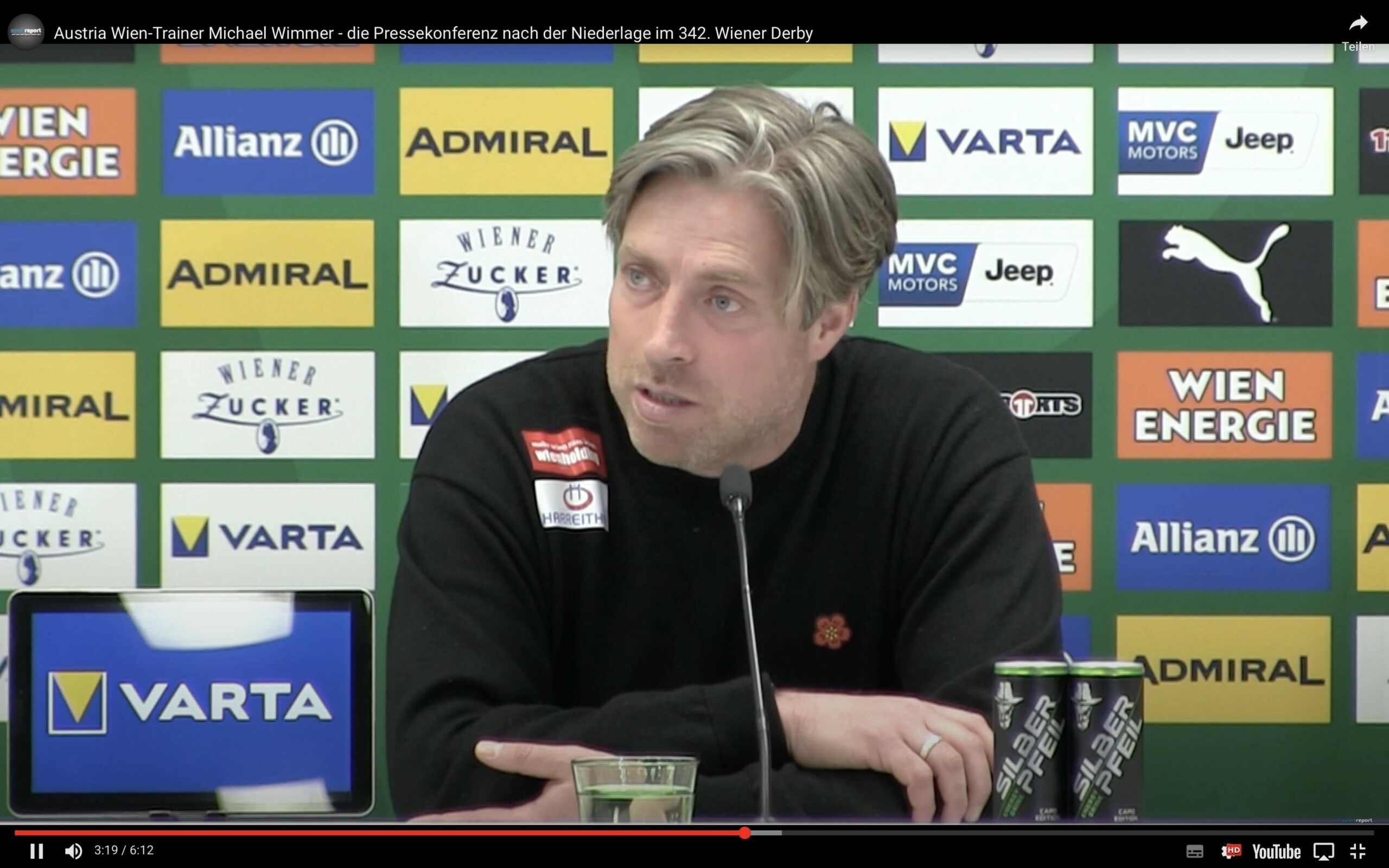 Video: Michael Wimmer (Trainer FK Austria Wien) - die Pressekonferenz nach dem Spiel gegen SK Rapid Wien