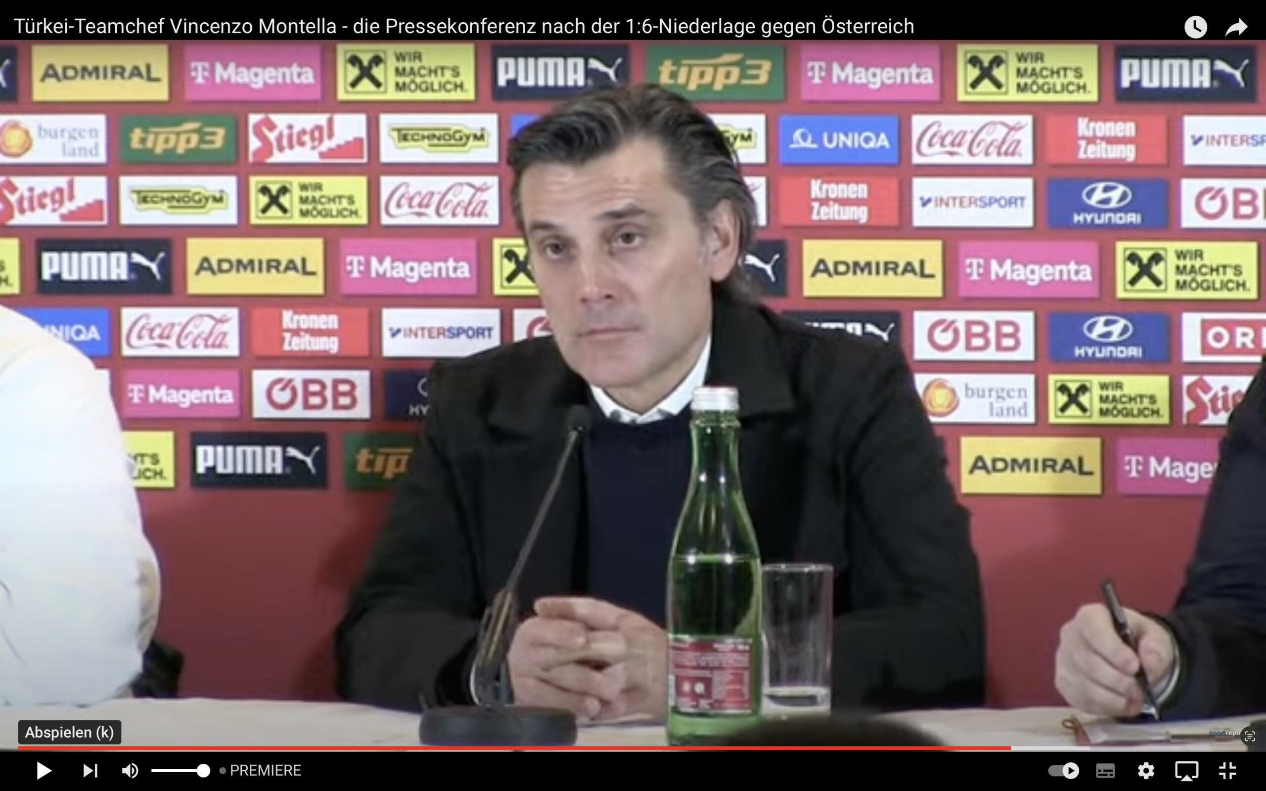 Video: Vincenzo Montella (Trainer Türkei) - die Pressekonferenz nach dem Spiel gegen Österreich