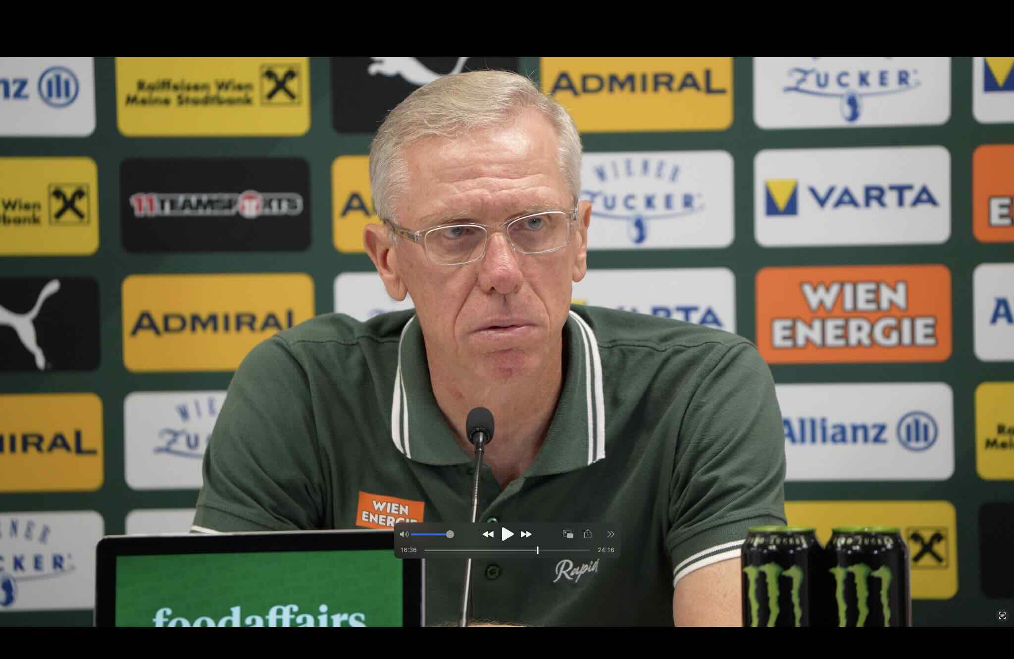 Video: Peter Stöger (Trainer SK Rapid) - die Pressekonferenz nach dem Spiel gegen Györ ETO